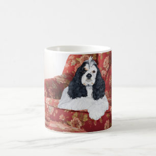 Taza De Café Cocker Spaniel Americano en Silla Roja