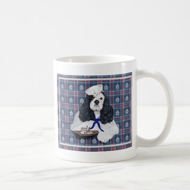 Taza De Café Cocker Spaniel Americano Marinero (Derecha)