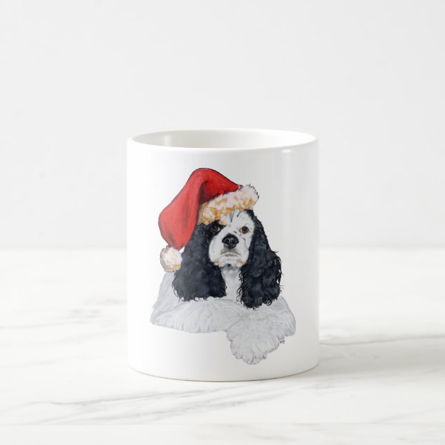 Taza De Café Cocker Spaniel Americano Navidad (Centro)