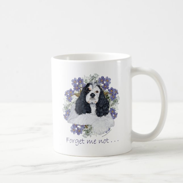 Taza De Café Cocker Spaniel Americano No me olvides (Derecha)