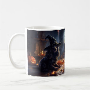 Taza De Café Cocker Spaniel Calabazas de Halloween Espeluznante