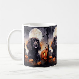 Taza De Café Cocker Spaniel de Halloween con calabazas