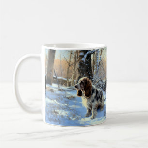 Taza De Café Cocker Spaniel Deja que nieve Navidad