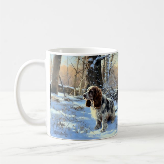 Taza De Café Cocker Spaniel Deja que nieve Navidad (Izquierda)
