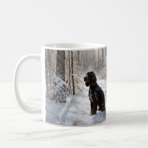 Taza De Café Cocker Spaniel Deja que nieve Navidad