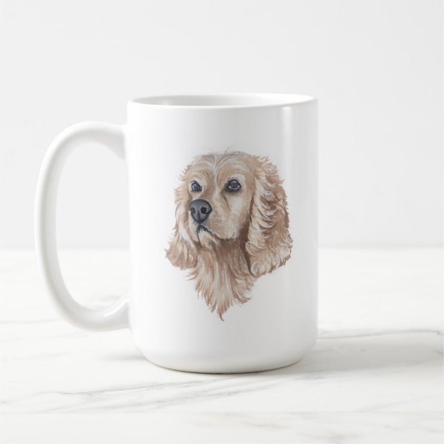 Taza De Café Cocker Spaniel Dog Mug | 15 oz (Izquierda)