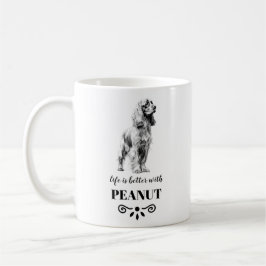 Taza De Café Cocker Spaniel Life es mejor con el nombre del per