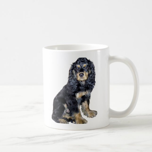Taza De Café Cocker Spaniel (negro y marrón) (Derecha)