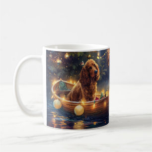 Taza De Café Cocker Spaniel Viaje Festivo de Navidad
