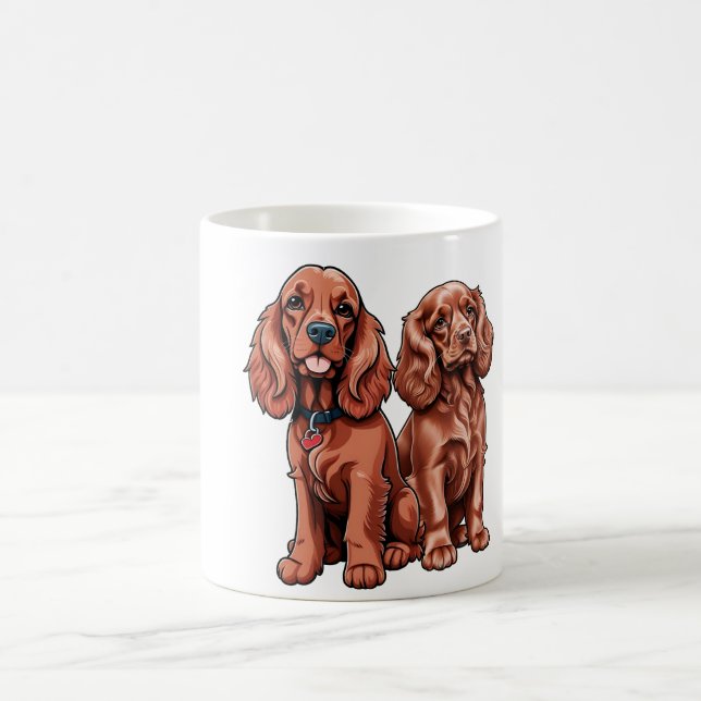 Taza De Café Cocker Spaniels, dos Personalizados hábiles (Centro)