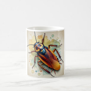 Taza De Café Cockroach dorsal view painting 270824IREF239 - Wat