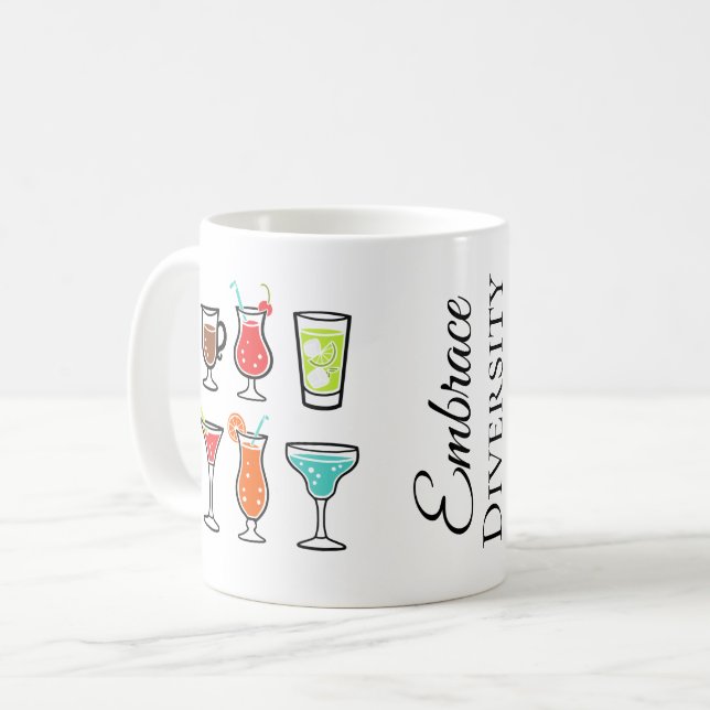 Taza De Café Cocktails Embrazan la Diversidad Despedida de Solt (Anverso izquierdo)
