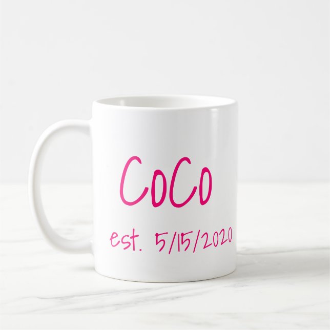 Taza De Café CoCo Fecha de Creación de Café Mug (Izquierda)
