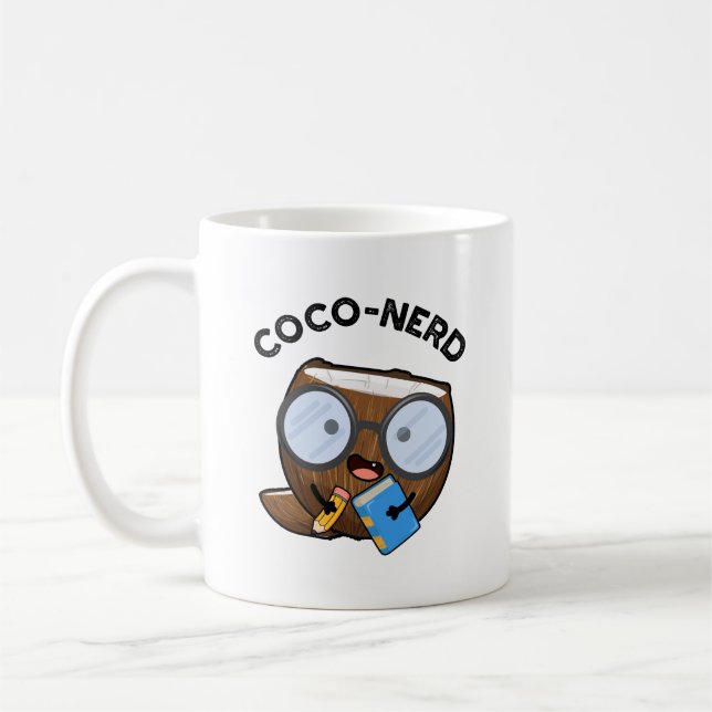 Taza De Café Coco-nerd Funny Fruit Coconut Pun (Izquierda)