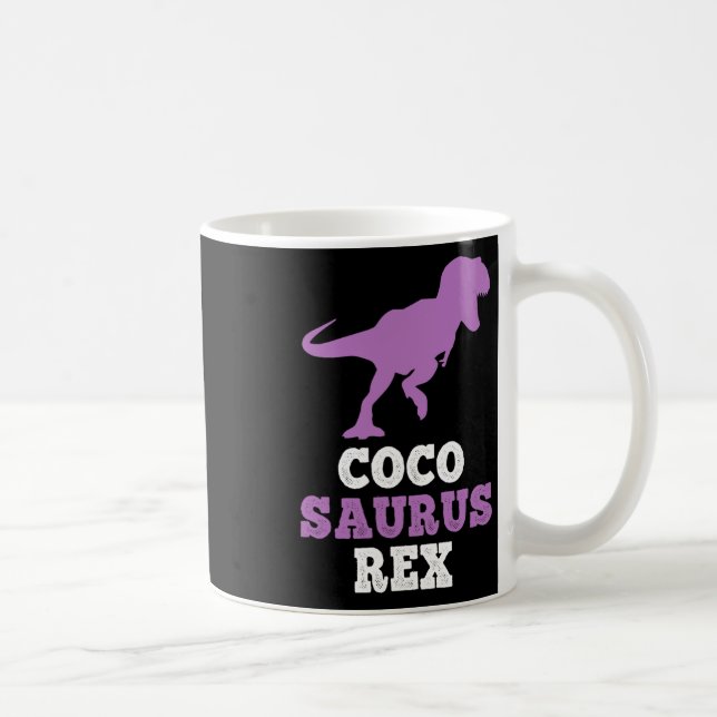 Taza De Café Coco-saurus Rex Dino Dinosaur Cocosaurus Funny  (Derecha)