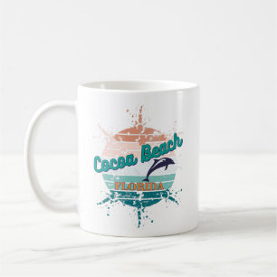 Taza De Café Cocoa Beach Florida Retro Vintage Sunset