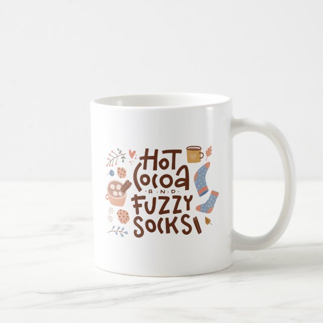 Taza De Café Cócoa caliente y diseño de zócalos difusos (Derecha)