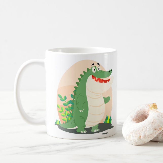 Taza De Café Cocodrilo cutáneo (Con donut)
