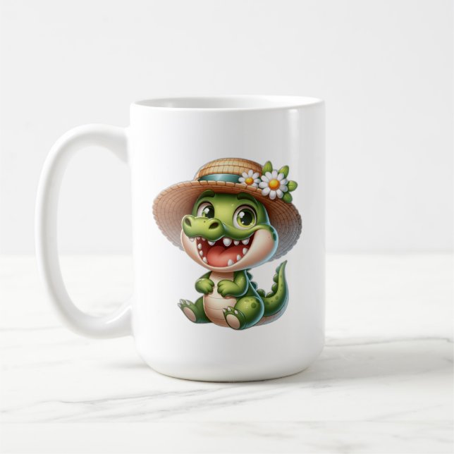 Taza De Café Cocodrilo de bebé lindo (Izquierda)