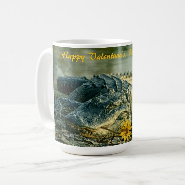 Taza De Café Cocodrilo de las tarjetas del día de San Valentín (Anverso izquierdo)