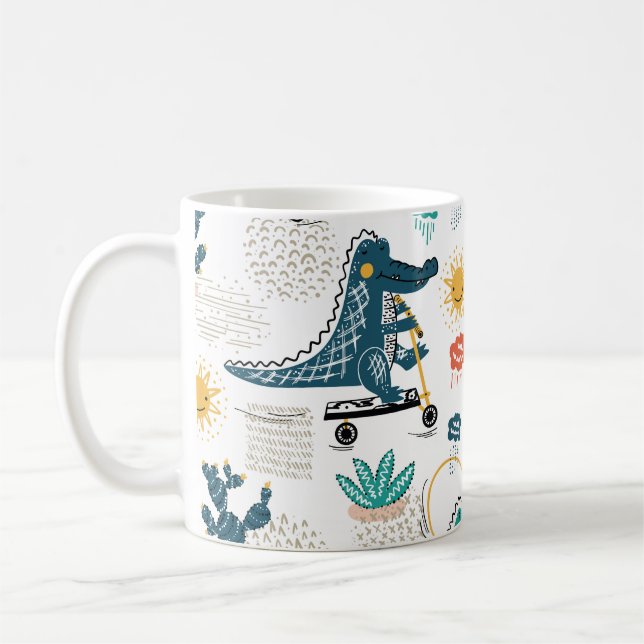 Taza De Café Cocodrilo personalizado: Papel de fondo animal de  (Izquierda)