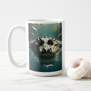 Taza De Café Cocodrilo sereno en la impresión de arte de la jun
