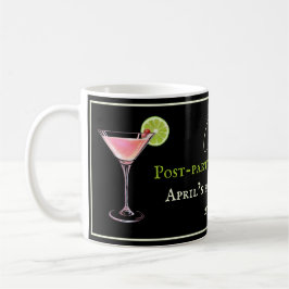 Taza De Café Cóctel clásico negro y rosa divertido
