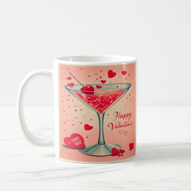 Taza De Café Cóctel de Mid Century Valentine Martini (Izquierda)