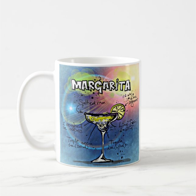 Taza De Café Cóctel Margarita #9 Set de 12 recetas para beber (Izquierda)