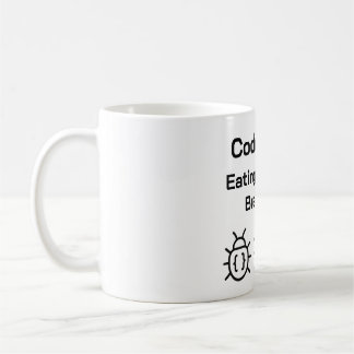 Taza De Café Coder Coffee Mug - Comer bugs para el desayuno