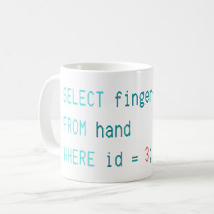 TAZA DE CAFÉ CODER DEDO MEDIO - SELECCIONAR DEDO DE MANO