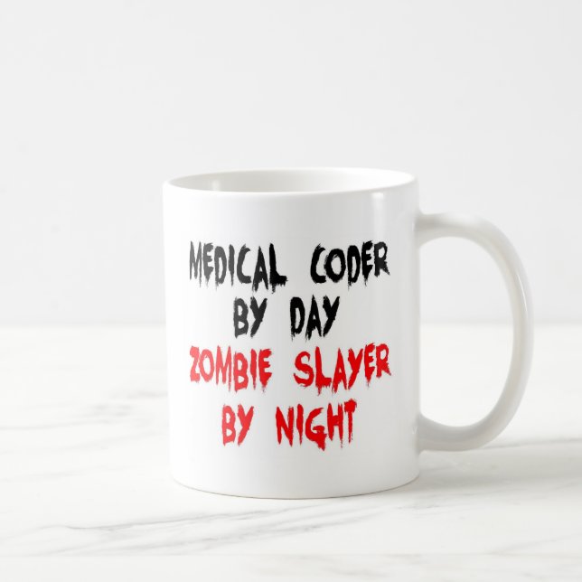 Taza De Café Coder médico Zombie Slayer (Derecha)