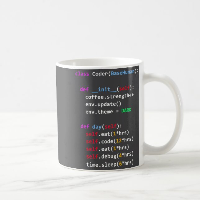 Taza De Café Codificación Divertida Python Cl Comer Código Dorm (Derecha)