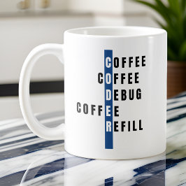 Taza De Café Codificador de relleno de depuración de café azul