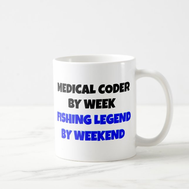 Taza De Café Codificador médico de leyenda de pesca (Derecha)