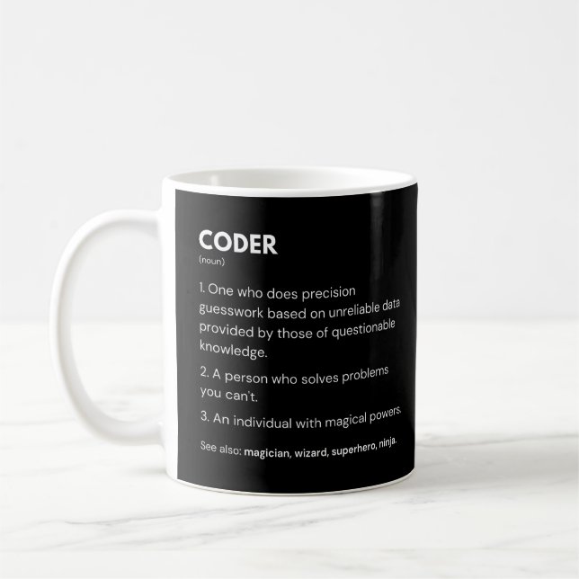Taza De Café Codificadores y desarrolladores divertida definici (Izquierda)