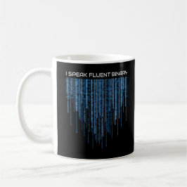 Taza De Café Código binario azul