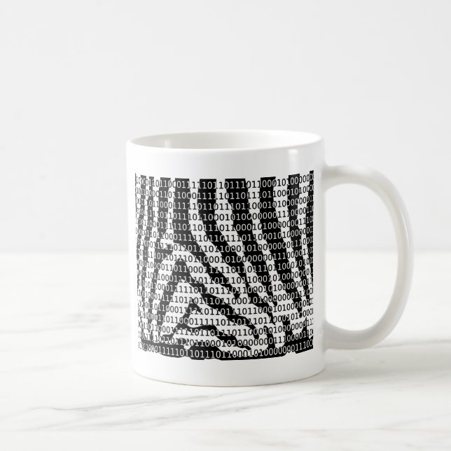 Taza De Café Código binario de cebra negra y blanca (Derecha)