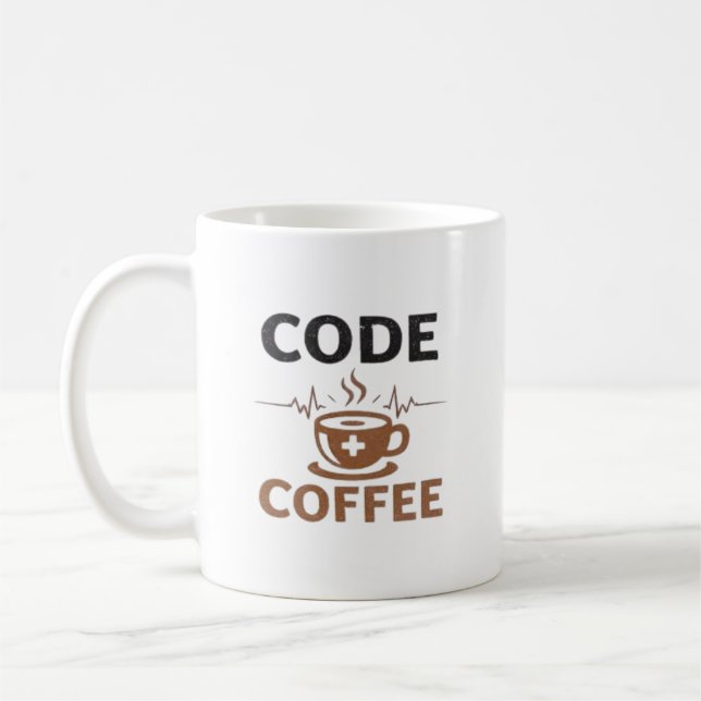 Taza De Café Código Café Humor de Enfermera Turno Vida (Izquierda)