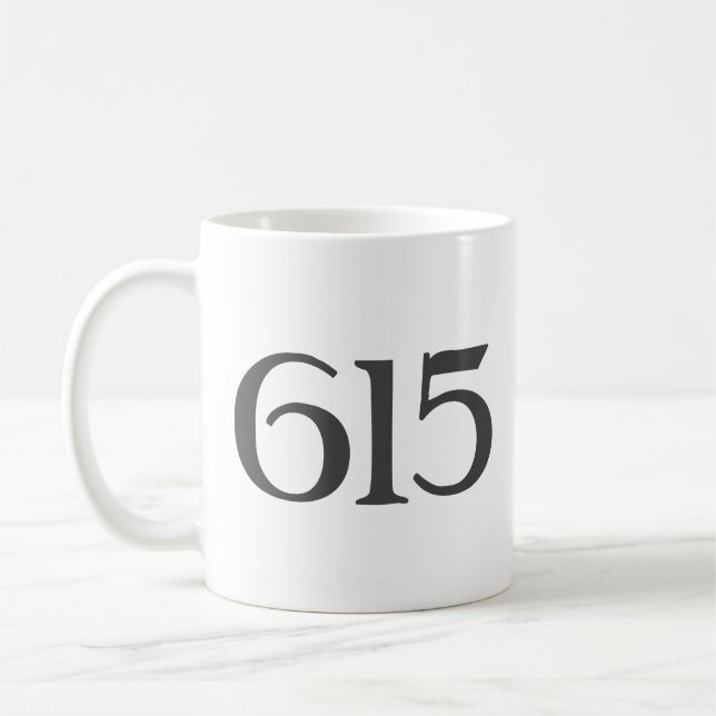 Taza De Café Código de área 615 (Nashville) Café Mug (Izquierda)