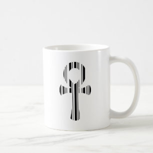 Taza De Café CÓDIGO DE BARRAS DEL SÍMBOLO ANKH Patrón de diseño