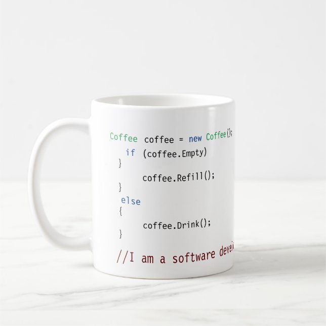 Taza De Café Código de desarrollador de software de personaliza (Izquierda)