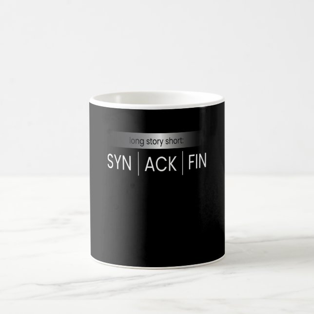 Taza De Café Código de hackers de TI SYN ACK FIN (Centro)
