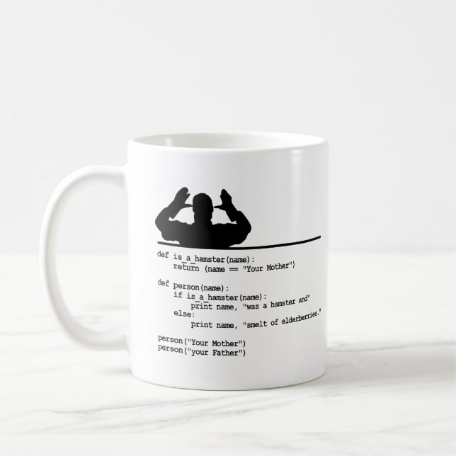 Taza De Café Código de Python - Tu madre era un hámster (Izquierda)