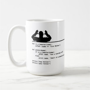 Taza De Café Código de Python - Tu madre era un hámster