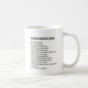 Taza De Café Código de texto para adultos mayores