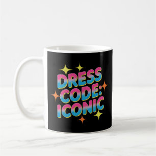 Taza De Café Código de vestir: retro vibrante icónico