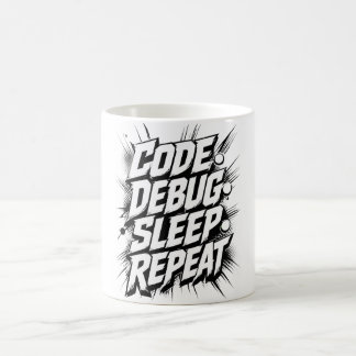 Taza De Café Código Depurar Dormir Repetir | Programador Codifi
