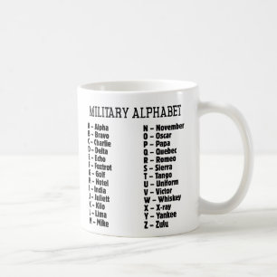 Taza De Café Código Fonético Alphabet Militar, Alpha Bravo...