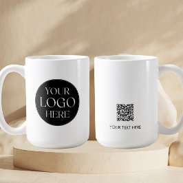 Taza De Café Código QR de Logo Empresarial Personalizado para P